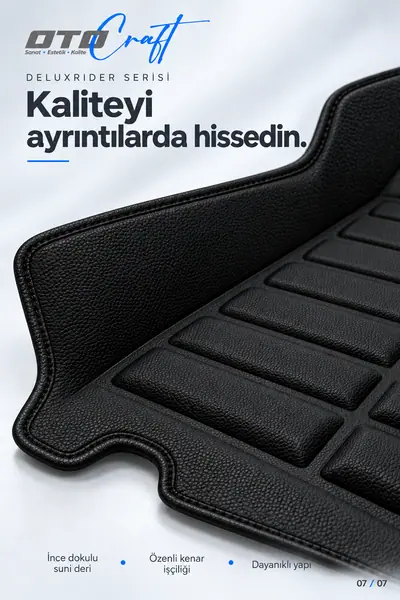 OtoCraft DeluxeRider serisinde doku ve kenar ayrıntısını anlatan mevcut tanıtım tasarımı